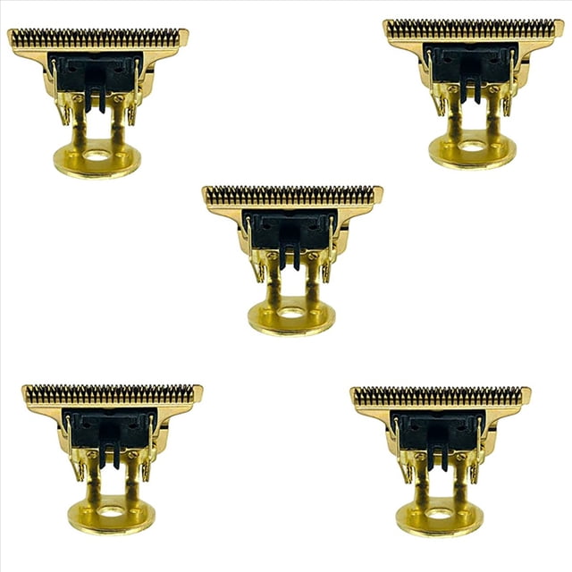 5X Cuchilla para Cortadora de Cabello en Forma de T con Soporte Cabezal de Repuesto para Cortadora de Cuchillas T9 Cabezal de Repuesto para Cortadora de Cabello Dorado