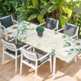 thumbnail image 2 of Spring Floral Daisy Table Cloths for 8 Foot Rectangle Tables, Eucalyptus Leaves Watercolor Botanical Patio Waterproof Elastic Fitted Tablecloths, Washable Rectangular Table Cover for Camping, 2 of 8