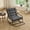 Gray-Corduroy, variant on Howcool Patio Rocking Chair with Footrest & Cushion, Curved-Arm Glider Rocking Chair, Indoor Accent Chair