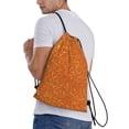 thumbnail image 3 of Bingfone Orange Glitter Drawstrings Backpacks Bags For Men Women Gym Drawstrings Bag, 3 of 9
