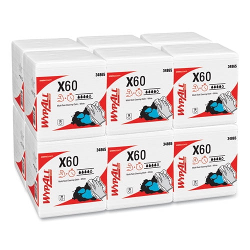 General Clean X60 Cloths, 1/4 Fold, 12.5 x 13, White, 76/Box, 12 Boxes/Carton | Bundle of 2