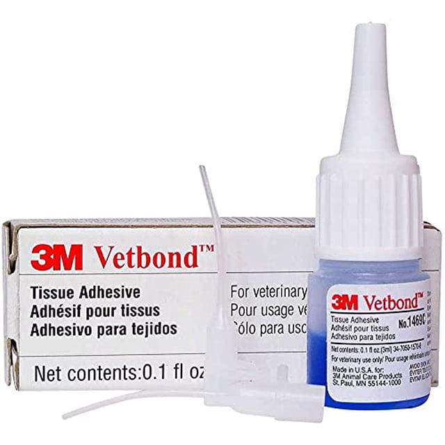 Adhesivo para pañuelos 3M Vetbond 014006, botella de 3 ml con puntas reutilizables