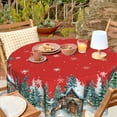 thumbnail image 5 of Christmas Round Tablecloth 60 inch Christmas Nativity Table Cloth Xmas Tree Table Cloths Decorations for Home Kitchen Dining Red Buffalo Plaid, 5 of 8