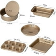 thumbnail image 2 of MindyLLL 5-Piece Golden Baking Set | Non-Stick Carbon Steel Cookie Sheet, Pizza Pan, Loaf Pan, Square Pan & Muffin Tin | Oven to Table Serveware, 2 of 5