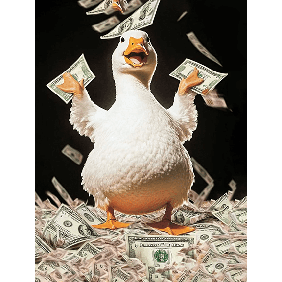 Money Duck Canvas Painting/Wall ArtSuitable for Living RoomBedroomOfficeStudyand Dining Room Decoration.