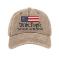 thumbnail image 6 of GrmtClth Usa 250th Anniversary Hats 2026 Celebrations 1776 Print Baseball Caps Classic Distressed Washed Caps Fashion Adjustable Headwear Khaki, 6 of 6