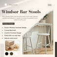 thumbnail image 4 of Dayalane 24" Windsor Bar Stools Set of 4, Antique-style Counter Height Barstools with Spindle Back & Turned Legs, Rustic Vintage Colonial Wooden Island chair for Kitchen/Breakfast Bar/Home Pub, White, 4 of 12