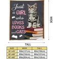 thumbnail image 2 of Just A Girl Who Loves Books and Cats Blanket Cute Cats Decor Throw Blanket Gifts for Girls Super Warm Soft Plush Lightweight Fleece Flannel Blanket Winter Bedding Blanket for Kids Adults Women 40"x50", 2 of 6