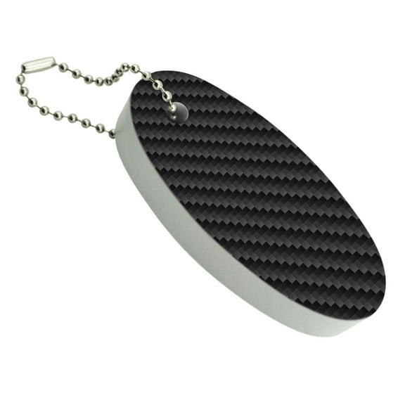 Carbon Fiber Pattern Floating Foam Keychain Fishing Boat Buoy Key Float