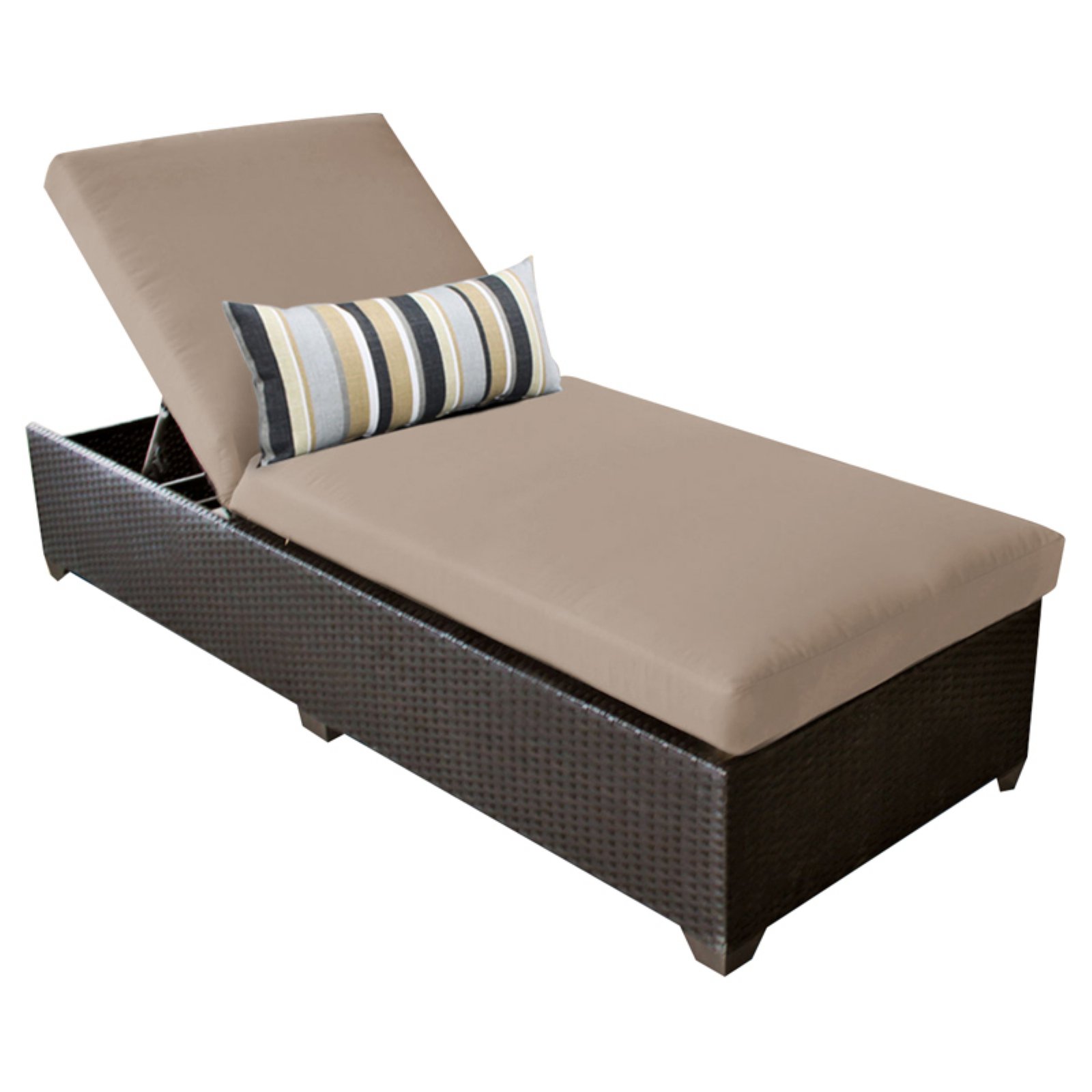 TK Classics Barbados Wicker Patio Chaise Lounge with Optional Side Table - image 2 of 10