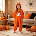 thumbnail image 2 of Girls Winter Pumpkin Jumpsuit For Kids – Cozy Piece Romper For Girls, 2 of 5