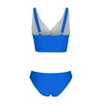 thumbnail image 6 of WREESH Womens Two Piece Swimsuit Fashion Solid Padded Push Up Bikini Sets Swimwear Beachwear Bathing Suit Blue, 6 of 7