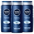 thumbnail image 1 of Gel de baño Nivea Men Cool con mentol helado, 500 ml, paquete de 3, 1 of 9