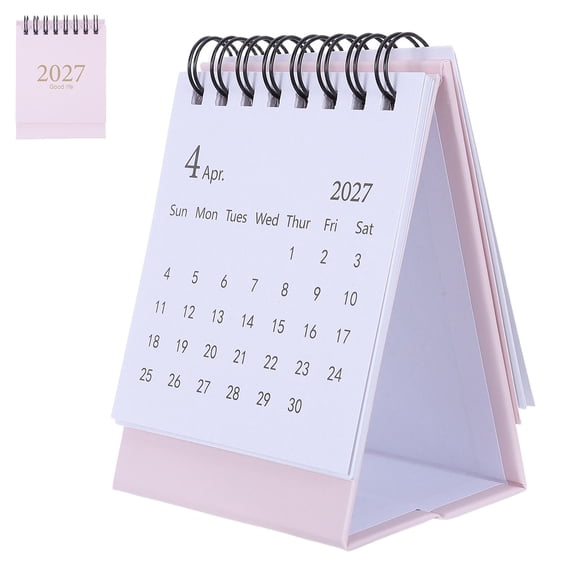 CRILSTYLEO Desktop Monthly Planner 2027-2028 Small Standing Calendar with Thick Paper
