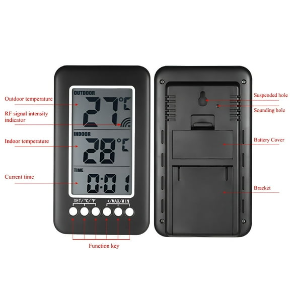 GJX 1PC Digital Wireless Indoor Outdoor Thermometer Temperature Portable Transmitter
