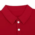 thumbnail image 4 of WAVSUF Lapel polo Shirt for Mens Soft Pique Polos Fashionable Button T-Shirt Red Size L, 4 of 5