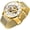 Gold White, variant on Classic Men’s Manual Mechanical Wrist Watch, Slim Openwork Skeleton Dial, Breathable Stainless Steel Mesh Bracelet