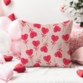 thumbnail image 5 of Valentines Pillow Covers 18X18 Inch Set of 2 Lollipops Candy Heart Love Bow Red Valentines Day Decorations Outdoor Modern Farmhouse Decorative Throw Pillow Cases for Couch Living Room Decor, 5 of 6