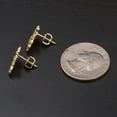 thumbnail image 4 of Men's 14k Yellow Gold Plated 925 Sterling Silver Retro 90's Hip Hop Hypoallergenic Ear Ring Textured Solid Gold Nugget Stud Screw Back Earrings, 4 of 6