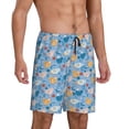 thumbnail image 2 of Bixox Men's Cute Chickens and Flowers printed lightweight casual shorts, soft sleep shorts with pockets., 2 of 7