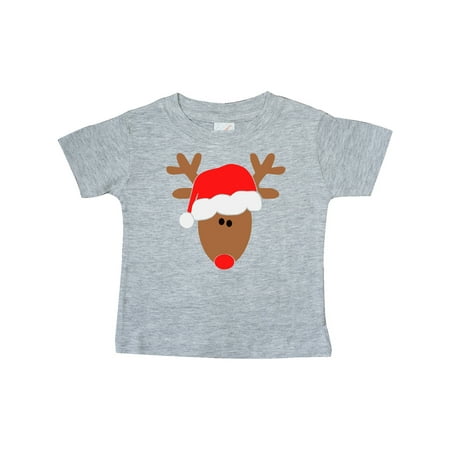 

Inktastic Christmas Cute Reindeer in Santa Hat Gift Baby Boy or Baby Girl T-Shirt