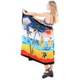 thumbnail image 2 of HAPPY BAY Women's Beachwear Summer Beach Wrap Bikini Wraps Sarong Swimwear Swim Cover up Skirt Bathing suit Swimsuit Pareo Coverups for Women One Size Black, Palm Tree, 2 of 3