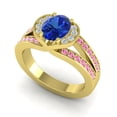 thumbnail image 2 of 2.35 Carat Beautiful Oval Cut Blue Sapphire & Pink Sapphire Gemstone Bridal Ring for Women Solid 18K Yellow Gold Size 3 by Diamond-Capitals, 2 of 8