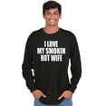 thumbnail image 3 of Love My Smokin Hot Wife Funny Spouse Men's Big & Tall Long Sleeve Graphic Tee Brisco Brands 3X, 3 of 5