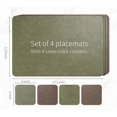 thumbnail image 2 of RENMTURE Faux Leather Placemats,Cup mat,Non-Slip, for Kitchen Dining Table,Conference,Restaurant,Coffee Shop (Walnut Brown, Rectangle)_Gift Of G, 2 of 5