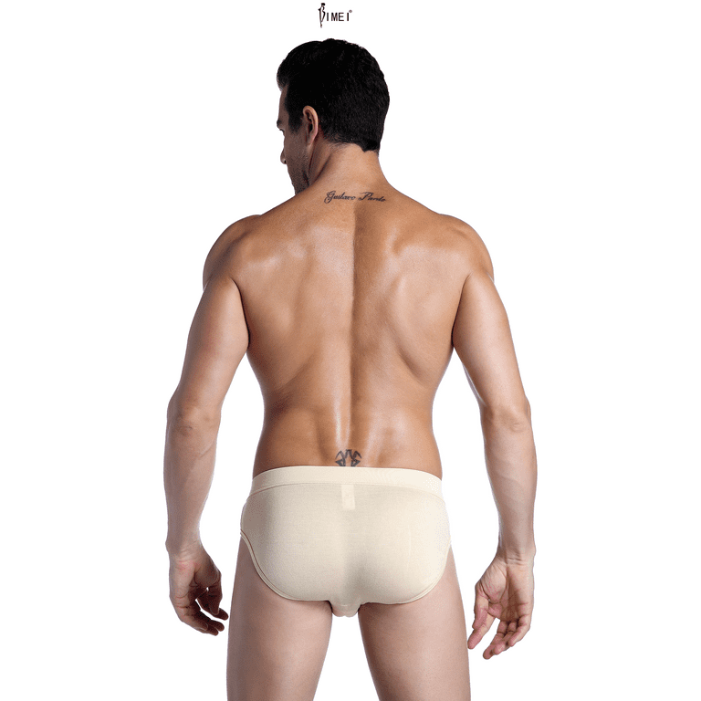 BIMEI Hiding Gaff Panty Shaping Lace Control Brief for Men,Beige,L