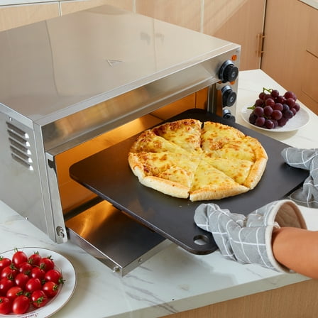 VEVOR Pizza Steel for Oven 16"x14.5" Square Conductive Metal Baking Sheet for Cooking Pizzas Pre-Seasoned Carbon Steel Pizza Baking Stone 3/8" Deluxe