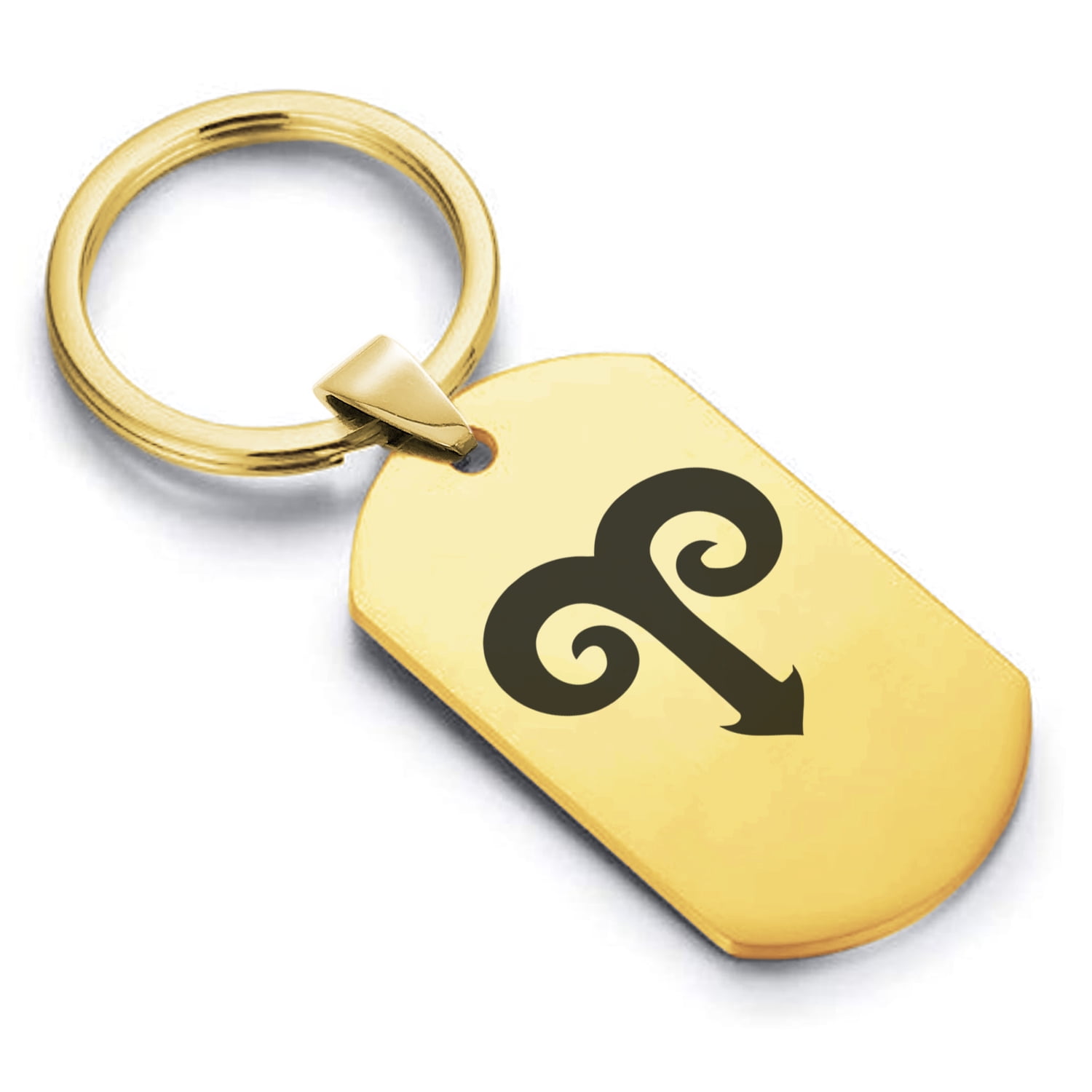 Comfort Zone Studios Stainless Steel Aries Zodiac Sign Ram Dog Tag Keychain Circle Ring Walmart Com Walmart Com