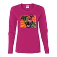 thumbnail image 2 of Cute Smiling Neon Pitbull Dog Breed Dog Lover Womens Graphic Long Sleeve T-Shirt, Fuschia, 2XL, 2 of 3