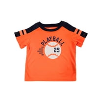 Baseball Infant & Toddler Boys Orange Baseball Athletic T-Shirt Tee 12-18 Months
