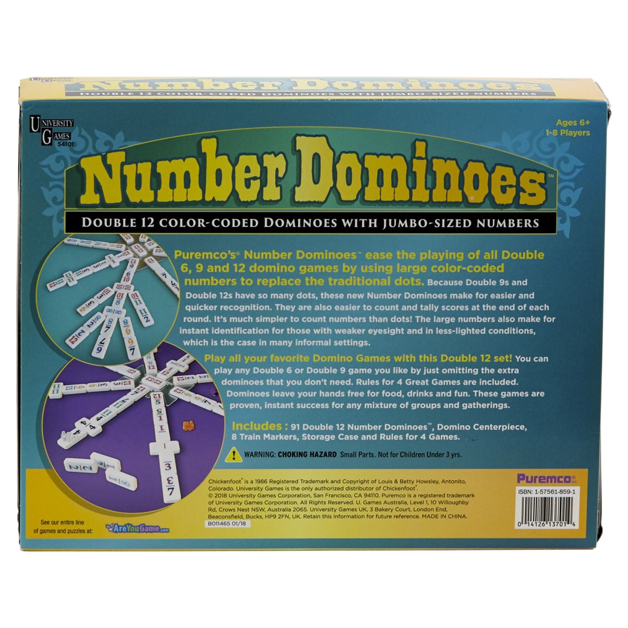 Puremco Double 12 Numbered Dominoes Game photo 2