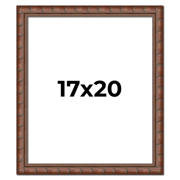 17x20 Dark Brown Bamboo Real Wood Picture Frame Width 1.5 inches | Interior Frame Depth 0.5 inches