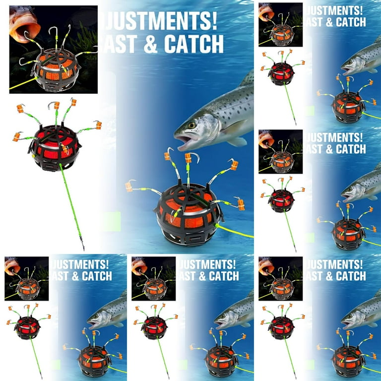 6PCS Reverse Bottom Fishing Hook with 360 Bait Cage Professional Carp  Feeder Rig for Catfish & Tilapia Floating Spring Trap for Pond/Lake Fishing  - All-in-One Bait System with Rotating Suspension - Walmart.com