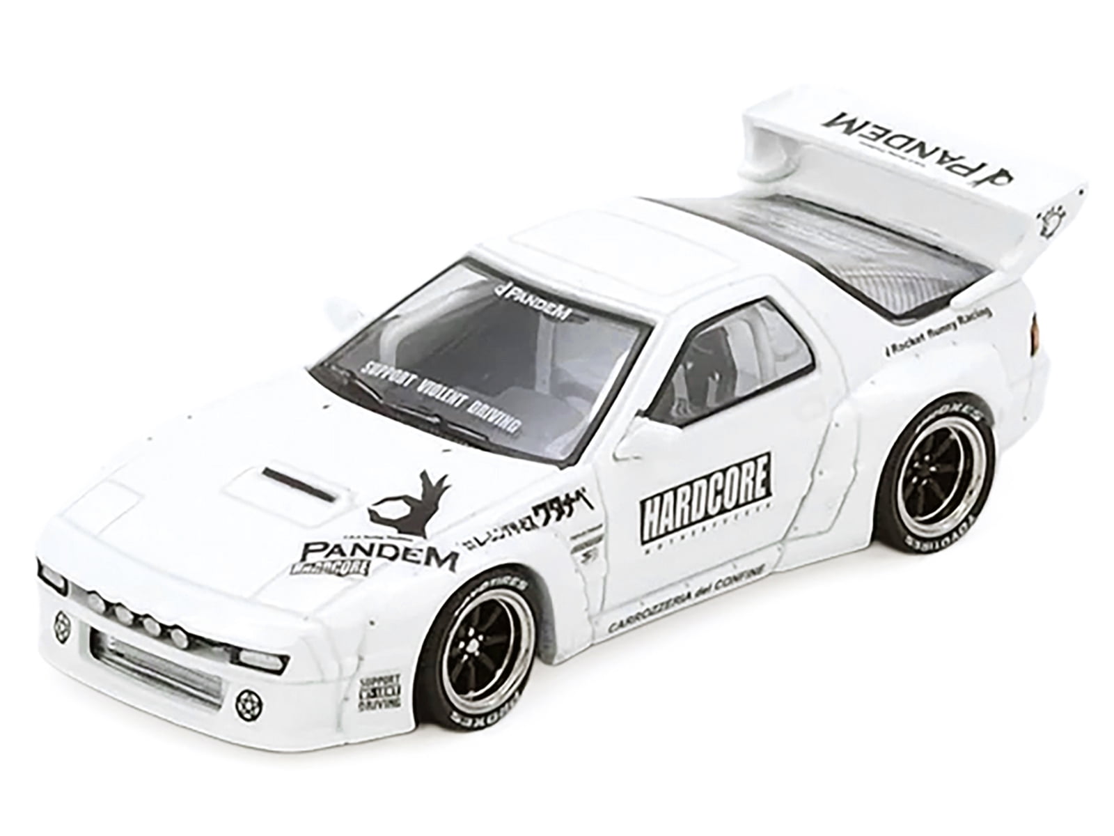 Mazda RX7 (FC3S) "Pandem Aero" Widebody Kit White with Graphics 1/64 Diecast Model Car by Inno Models