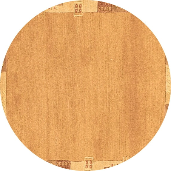 Ahgly Company Indoor Round Abstract Brown Modern Area Rugs, 7' Round