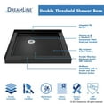 thumbnail image 2 of DreamLine SlimLine 32 in. D x 32 in. W x 2 3/4 in. H Corner Drain Double Threshold Shower Base in Black DLT-1032320-88, 2 of 8