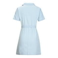 thumbnail image 5 of TMOYZQ Summer Dresses for Women 2024, Womens Bodycon Denim Dress Casual Short Sleeve Zipper Jean Dress Sexy Mini Short Dress with Belt and Pockets, Gifts for Her, 5 of 8