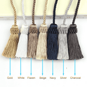 4Pack Tassel Curtain Tiebacks Decoration Weaving Rope Silver