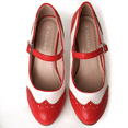 thumbnail image 4 of J. Adams Kym Mary Jane Shoes Women Oxford Pumps - Cute Low Kitten High Heels - Retro Vintage Shoes for Women 1950s Mary Janes Round Toe Shoe with Ankle Strap - Women Dress Shoes, 4 of 7