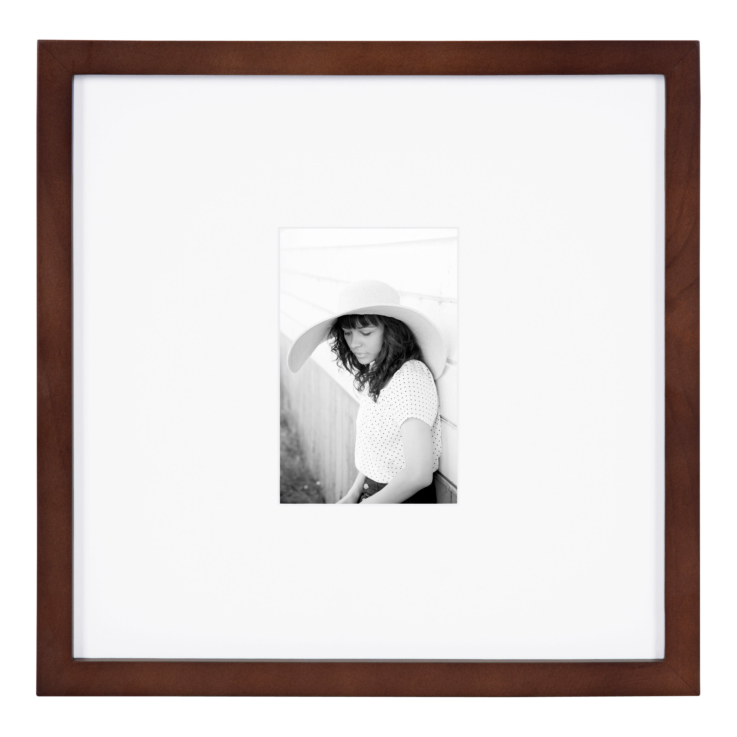 Gallery Solutions 12x12 Flat White Wall Frame with Double White 