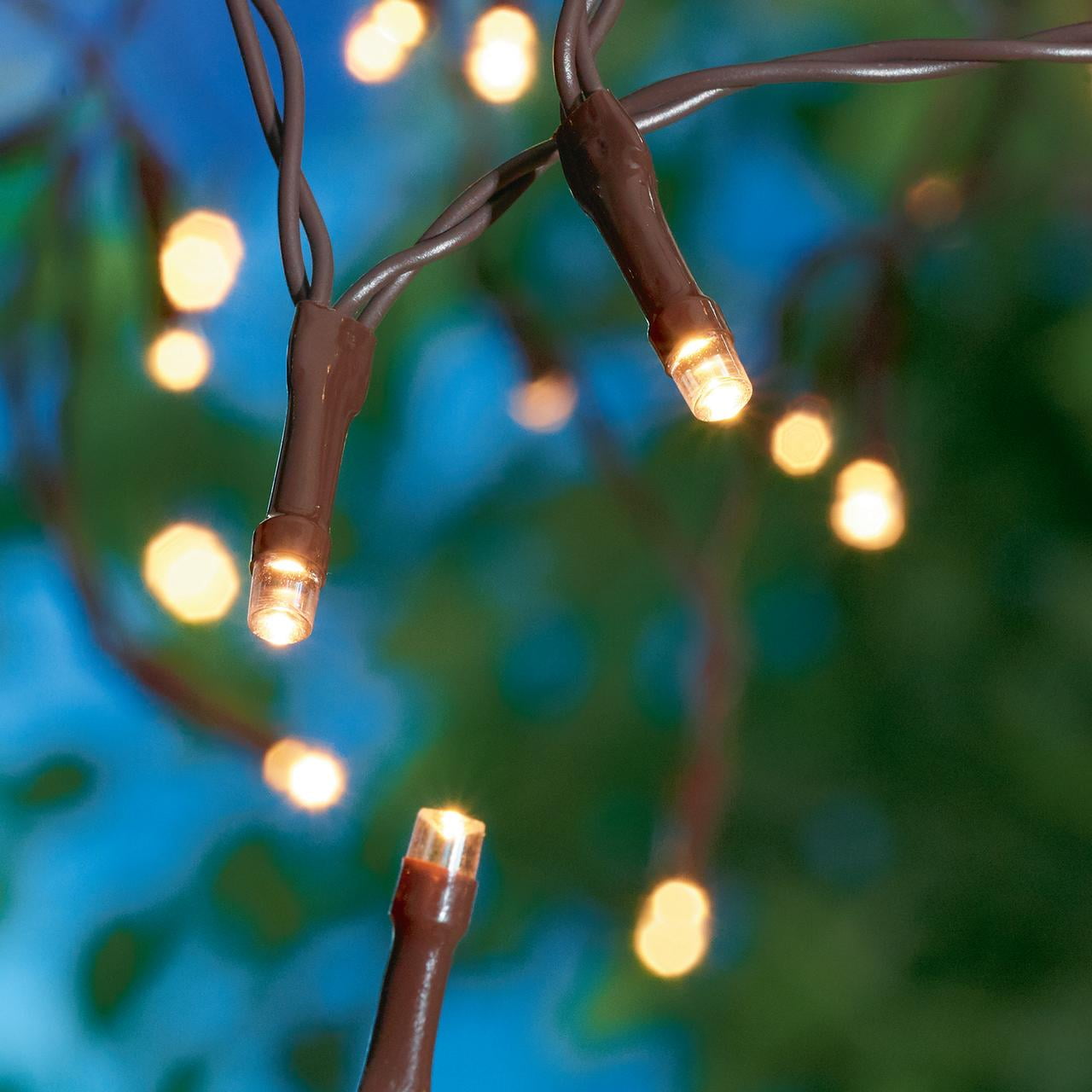 Mainstays 50-Count Solar Powered Outdoor LED Mini String Lights, with Warm White LED Bulbs