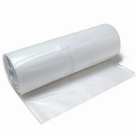 String-Reinforced Clear Poly Sheeting 20' x 100', Wide Tear-Resistant Vapor Barrier for Crawl Space, Under Slab & Construction Enclosures