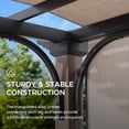 thumbnail image 2 of Sunjoy 11 x 11 ft. Metal Pergolas with Natural Wood Looking Finish and Tan Adjustable Canopy Shade Covered Pergolas, 2 of 10