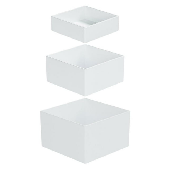 veasfak 3 Pieces Acrylic Boxes for Food Display Cube Risers for Cosmetics Collection 3 4 5 inches