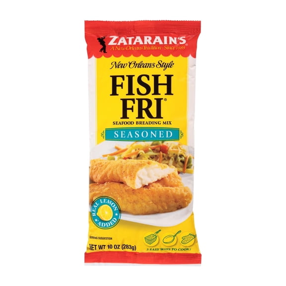 ZATARAINS - Seasoned Fish Fry Mix with Real Lemon - 10 OZ, Case of 12