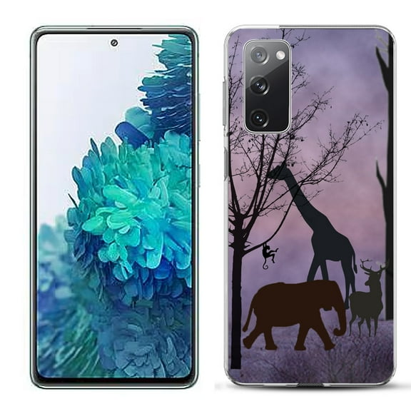 Slim-Fit Gel TPU Phone Case for Samsung Galaxy S20 FE 5G Fan Edition, by OneToughShield ® - Twilight Safari